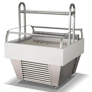 R&Double-sided open refrigerated bakery display case