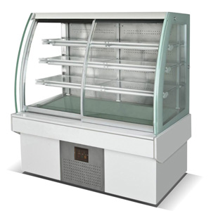curved glass refrigerated bakery case