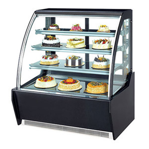 BXFour layercurved glass refrigerated bakery case