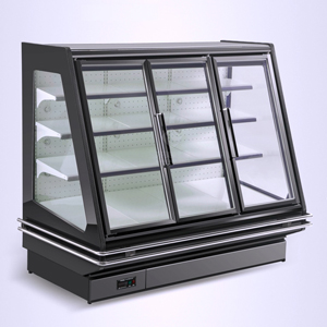 SG18ZA-beveled merchandiser fridge